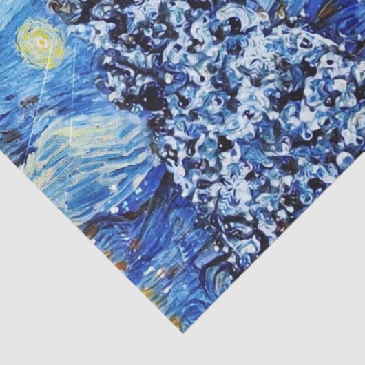 Van Gogh - de Sterrennacht - Witte kerstmis Tissuepapier (Detail)