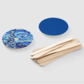 Van Gogh - de Sterrennacht - Witte kerstpost Handwaaier (Niet-gemonteerd)