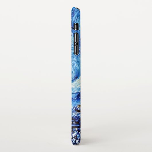 Van Gogh - de Sterrennacht - Witte kerstpost iPhone Hoesje (Linkerkant)