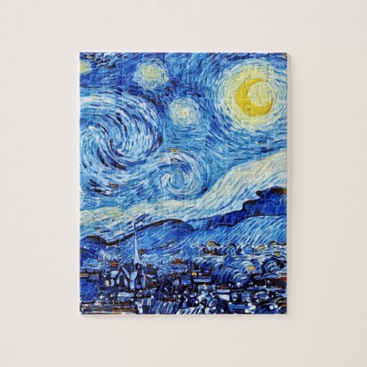 Van Gogh - de Sterrennacht - Witte kerstpost Legpuzzel (Verticaal)