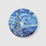 Van Gogh - de Sterrennacht - Witte kerstpost Magneet<br><div class="desc">In dit ontwerp staat een kerstfeest met als thema de goedkeuring van het klassieke oliesschilderij "The Starry Nigh" door Vincent Van Gogh - de nederlandse schilder die algemeen beschouwd wordt als een van de grootste schilders van de hele tijd.</div>