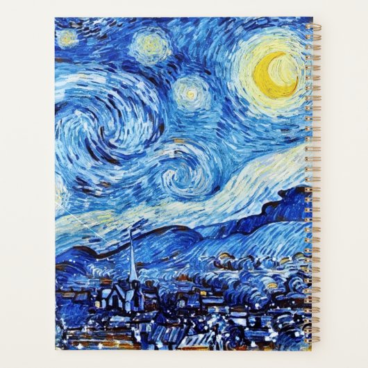 Van Gogh - de Sterrennacht - Witte kerstpost Planner (Achterkant)