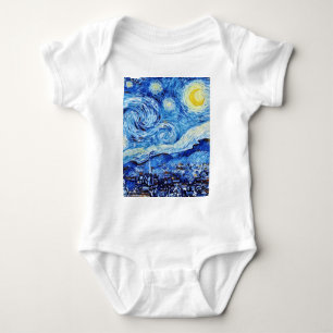 Van Gogh - de Sterrennacht - Witte kerstpost Romper
