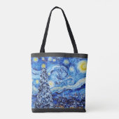 Van Gogh - de Sterrennacht - Witte kerstpost Tote Bag (Achterkant)
