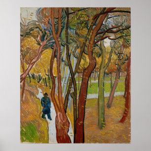 Van Gogh - De tuin van de Sint-Paulus Hospitaal Poster