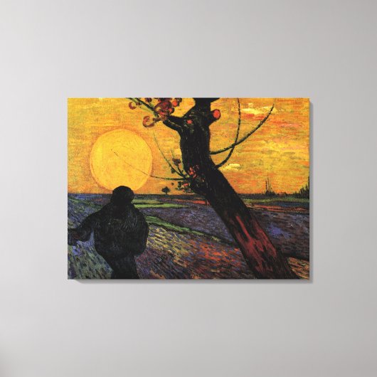 Van Gogh; De Zaaier, Oude Boer Canvas Afdruk (Voorkant)