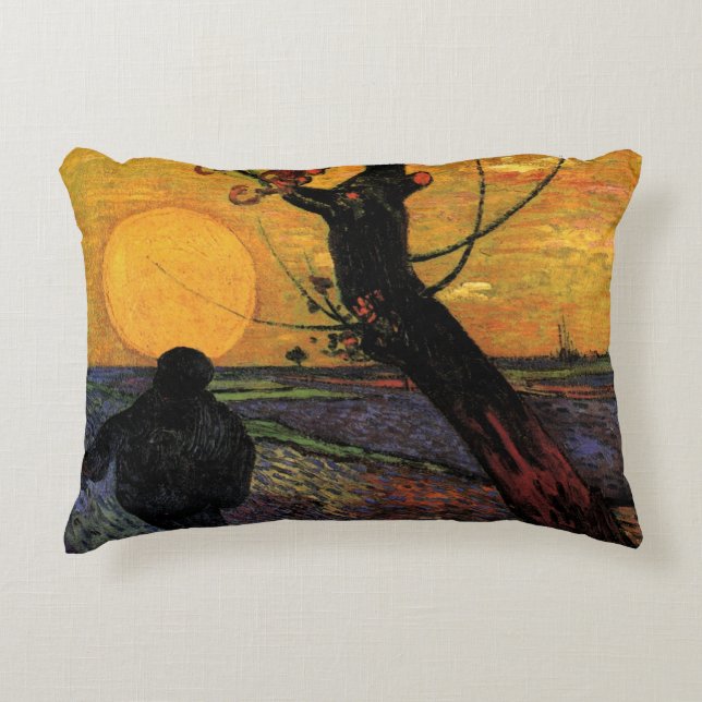 Van Gogh; De Zaaier, Oude Boerenarbeider Accent Kussen (Voorkant)