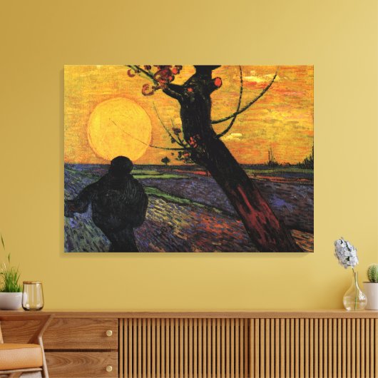 Van Gogh; De Zaaier, Oude Boerenarbeider Canvas Afdruk (Insitu (Woonkamer))