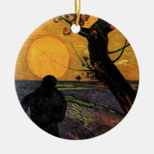 Van Gogh; De Zaaier, Oude Boerenarbeider Keramisch Ornament