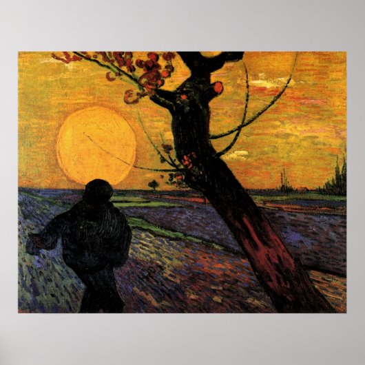 Van Gogh; De Zaaier, Oude Boerenarbeider Poster (Voorkant)