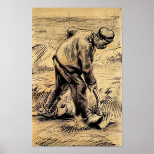 Van Gogh - Digger, realisme kunstwerk Poster