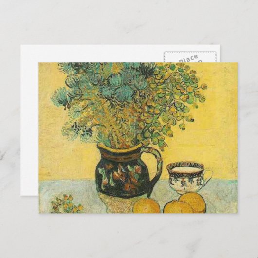 van gogh doodt majolica met wilde bloemen briefkaart (Voorkant / Achterkant)