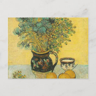 van gogh doodt majolica met wilde bloemen briefkaart
