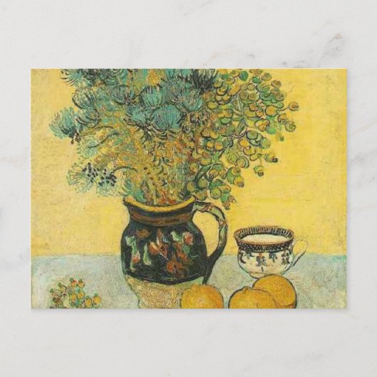van gogh doodt majolica met wilde bloemen briefkaart (Voorkant)