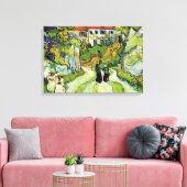 Van Gogh Dorpsstraat en trappen Auvers, Figuren Canvas Afdruk (Insitu (Woonkamer))
