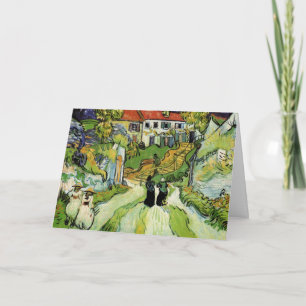 Van Gogh Dorpsstraat en trappen Auvers, Figuren Kaart