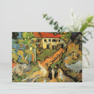 Van Gogh Dorpsstraat en trappen Auvers, figuren Kaart