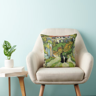 Van Gogh dorpsstraat en trappen Auvers, figuren Kussen