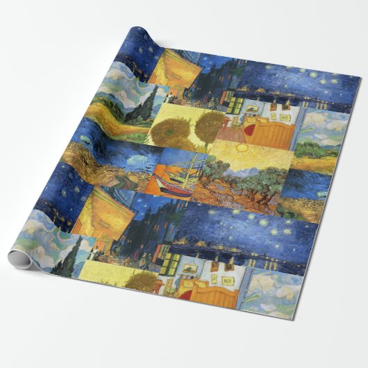 Van Gogh Dream Paintings Art Wrapping Paper Cadeaupapier (Uitgerold)