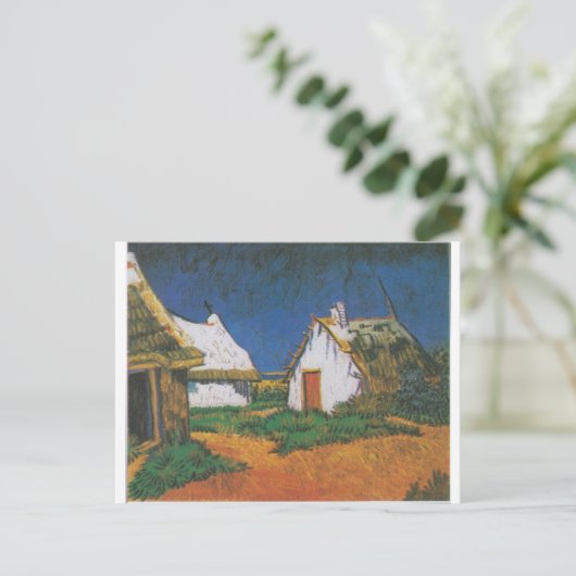 Van_Gogh_-_Drei_weiße_Hütten_in_Saintes-Maries Briefkaart (Staand voorkant)