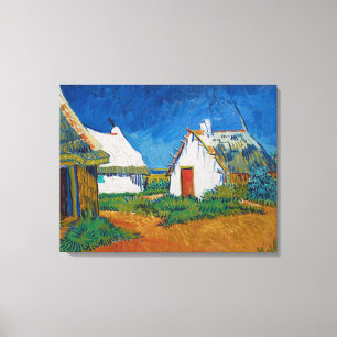Van Gogh Drie Witte Katoen in Saintes Maries Canvas Afdruk