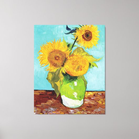  Van Gogh Drie Zonnebloemen Canvas Afdruk (Voorkant)