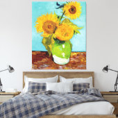  Van Gogh Drie Zonnebloemen Canvas Afdruk (Insitu (Slaapkamer))