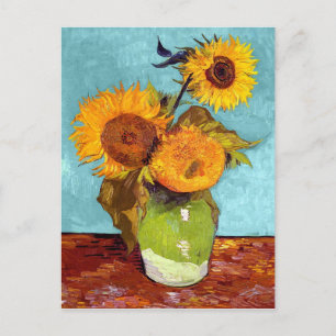 Van Gogh - Drie zonnebloemen in een vaas - fijne k Briefkaart