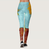 Van Gogh - Drie zonnebloemen in een vaas - fijne k Leggings (Achterkant)