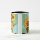 Van Gogh - Drie zonnebloemen in een vaas - fijne k Mok (Midden)