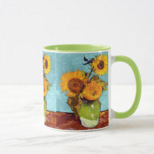 Van Gogh - Drie zonnebloemen in een vaas - Fijne K Mok