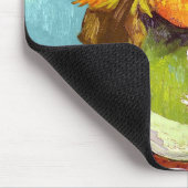 Van Gogh - Drie zonnebloemen in een vaas - fijne k Muismat (Hoek)