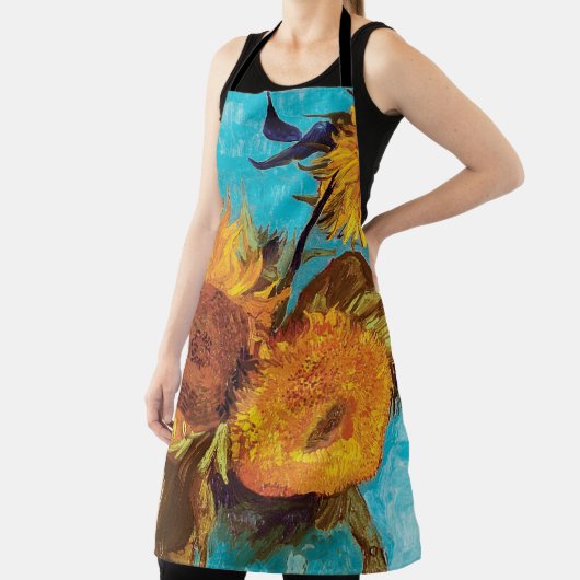 Van Gogh - Drie zonnebloemen in een vaas - fijne k Schort (Insitu)