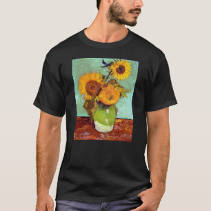 Van Gogh - Drie zonnebloemen in een vaas - Fijne K T-shirt