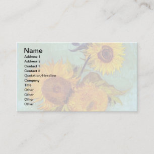 Van Gogh - Drie zonnebloemen in een vaas - Fijne K Visitekaartje
