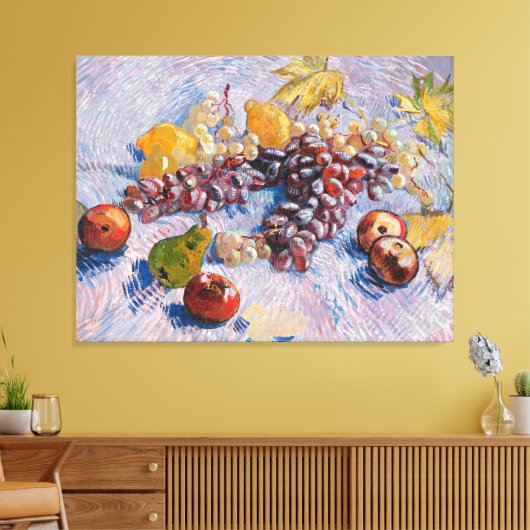 Van Gogh - druiven, lemonen, peren en appelen Canvas Afdruk (Insitu (Woonkamer))