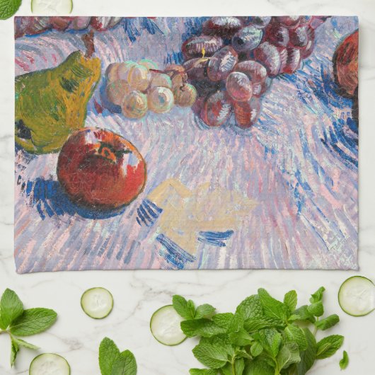 Van Gogh - druiven, lemonen, peren en appelen, Kit Theedoek (Gevouwen)
