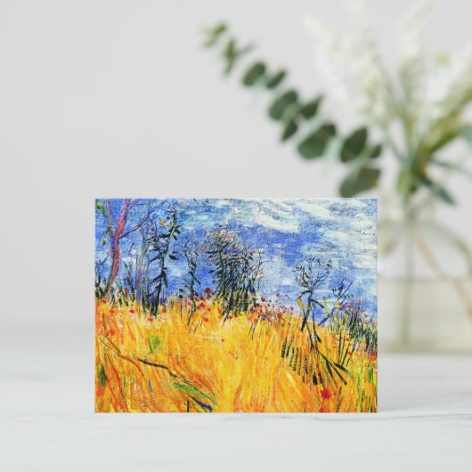 Van Gogh - Edge of a Wheat Field with Poppies Post Briefkaart (Staand voorkant)