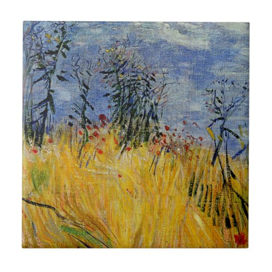 Van Gogh - Edge of a Wheat Field with Poppies Tegeltje (Voorkant)