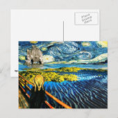 Van Gogh Edvard Ontmoet Vincent Starry Night Briefkaart (Voorkant / Achterkant)