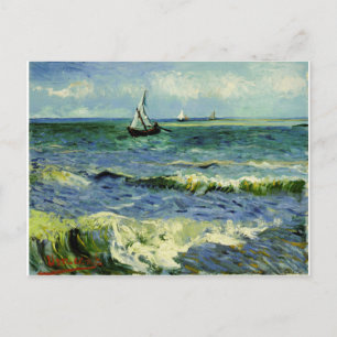 Van Gogh - een Gevist boot op Zee Vintage Briefkaart