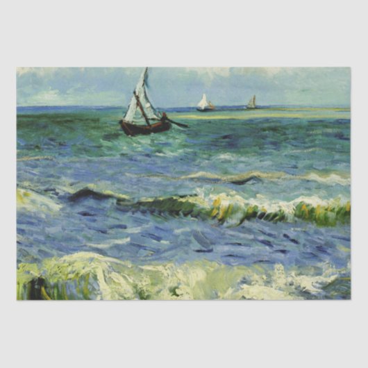Van Gogh - Een Geviste boot bij Zee, Tissuepapier (Voorkant)