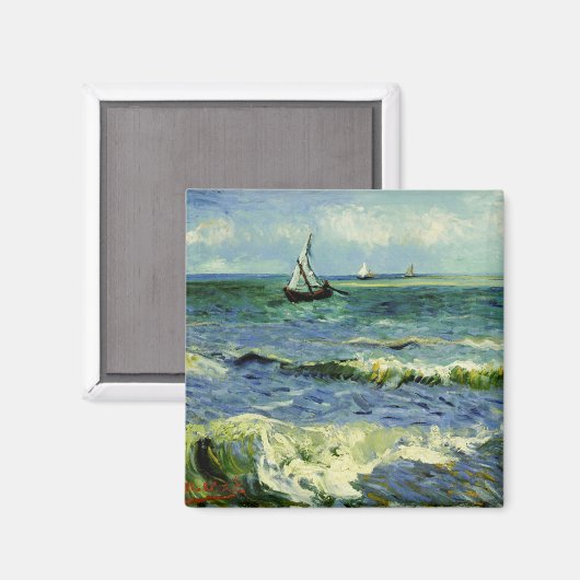 Van Gogh - Een vissersboot op zee Magneet (Voorkant / Achterkant)