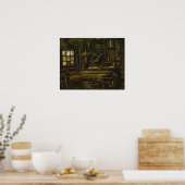Van Gogh - een Weaver's Cottage Poster (Keuken)
