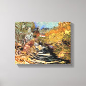 Van Gogh - een weg in Saint-Remy met Vrouw figuur Canvas Afdruk (Voorkant)