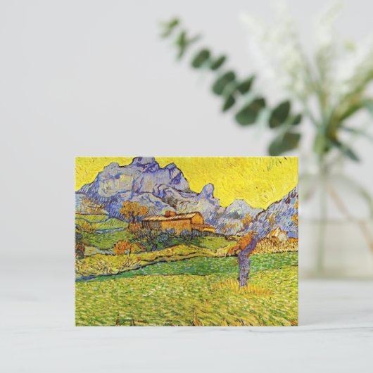 Van Gogh - Een weide in de berg Feestdagenkaart (Staand voorkant)