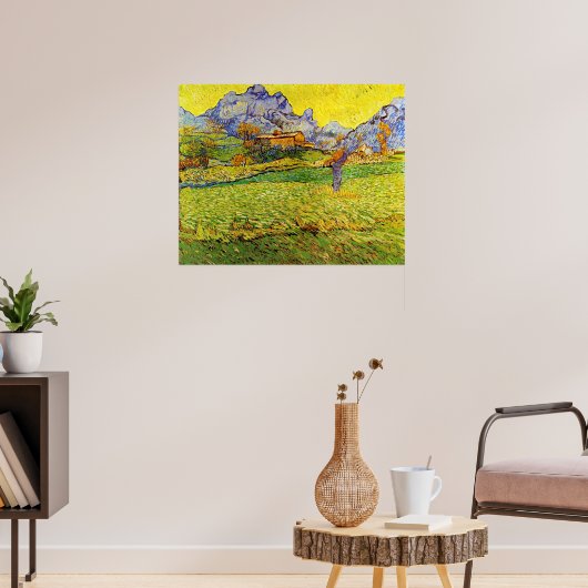 Van Gogh - Een weide in de berg, Poster (Woonkamer 3)