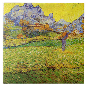 Van Gogh - Een weide in de berg, Tegeltje