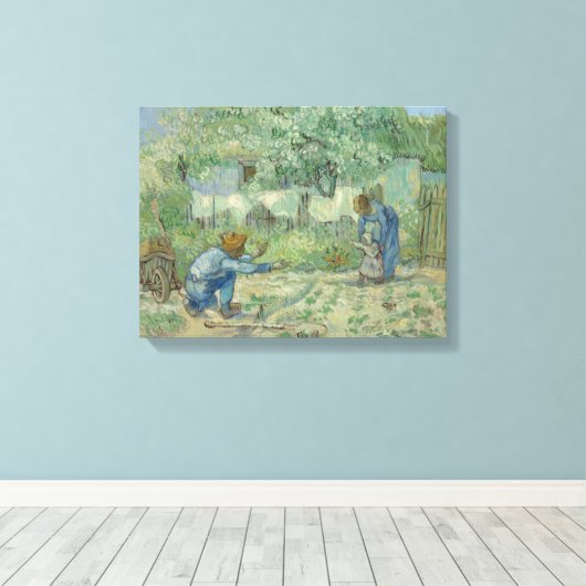 Van Gogh  eerste stappen na Millet Canvas Afdruk (Insitu (Houten vloer))