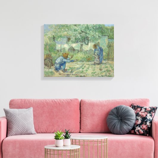 Van Gogh  eerste stappen na Millet Canvas Afdruk (Insitu (Woonkamer))